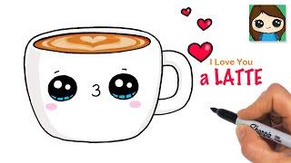 How to Draw a Cup of Coffee Latte  Cute Pun Art