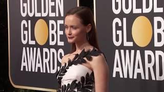 Alexis Bledel Golden Globe Awards Fashion Arrivals 2018  ScreenSlam