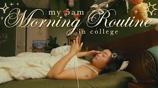 my 5am morning routine as college student realistic & productive