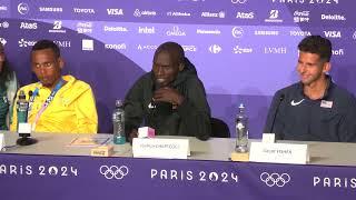 Grant Fisher Bronze Joshua Cheptegei Gold Paris Olympic 10000m Full Press Conference