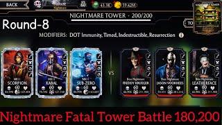 Nightmare Fatal Tower Final Round boss battle 180200 Fight + Reward  MK Mobile