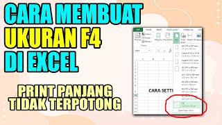 CARA MEMBUAT UKURAN F4 DI EXCEL DAN WORD