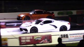 C8 Corvette 1LT vs Nissan GTR Challenger & 4th Gen Camaro 14 Mile Drag Races