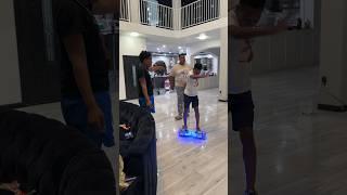 Big boy gets mad and breaks little brother hoverboard #shorts