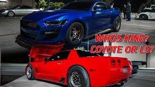 LS vs Coyote 8 Sec 98MM Turbo Fbody  1000HP+ Twin Turbo Coyotes  F1X Corvettes  Kong 2650 ZR1s