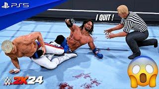 WWE 2K24 - AJ Styles vs. Cody Rhodes - I Quit Match at Clash at the Castle  PS5™ 4K60