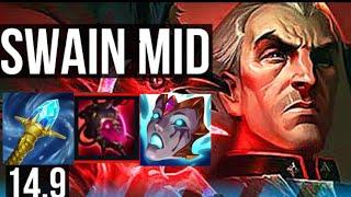 SWAIN VS EKKO - 10015 KDA MID GAMEPLAY