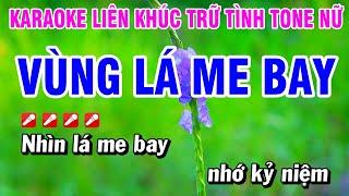 Karaoke Liên Khúc Trữ Tình Nhạc Sống Tone Nữ Dễ Hát - Vùng Lá Me Bay  Hoài Phong Organ