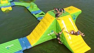 Nerf Blasters Floating Island Battle  Dude Perfect