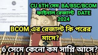 CU 6TH SEM BABSCBCOM RESULT 2024 NOTICE ?  cu result 2024