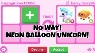 No Way I GOT *NEW* SUPER CUTE NEON BALLOON UNICORN In Adopt Me+ OFFERED FOR *NEW* NEON CORN DOGGO