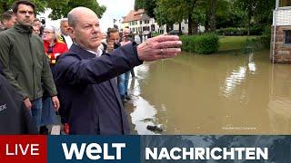 SAARLAND SÄUFT AB Ausnahmezustand - Kanzler erschüttert über Schäden des Hochwassers  Livestream