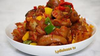 HOW TO MAKE NIGERIAN DELICIOUS COW FOOT  BOKOTO IN PEPPER SAUCE RECIPE