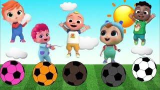 Colors finger family song learn colors with sOccer balls  kids songs and nursery rhymes gobaabaa