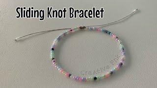 Beautiful dainty sliding knot bracelet - adjustable square knot bracelet