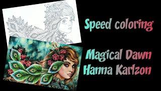 Speed coloring in the book Magical Dawn by Hanna Karlzon