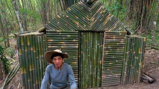 Off-grid livingBuilding a Bamboo bushcraft shelter part-2Chimong