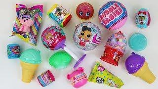 Squishy surprise toys unboxing L.O.L. Smooshy Mushy Moj Moj Lego candy egg