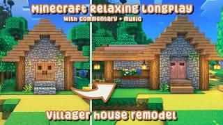 Villager House Remodel + Sugarcane Pond  Minecraft Relaxing Longplay with Commentary