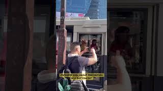 Japanese girl group doing a bus concert