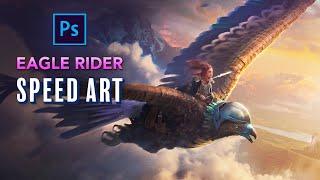 I Created an EAGLE RIDER in PHOTOSHOP - Photo Manipulation Speed Art