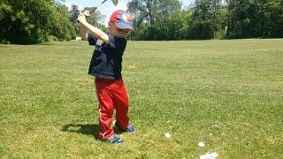 2 year old Golf Prodigy King Weber Toddler Golfer w the Phenom Swing