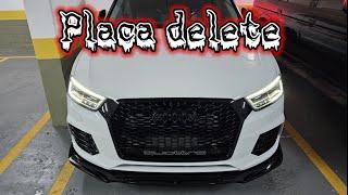 Placa Delete Audi Q3 S3 na Grade Colmeia Chapado