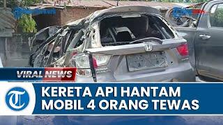 DETIK-DETIK Kecelakaan Maut Kereta Api Vs Mobil di Diski Renggut 4 Korban hingga Terpental Jauh