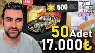 GTA 5 GRAND RP DE 500 GC İLE 50 ADET SANDIK AÇTIM  500$ - 17.000 TL  LİK SANDK AÇILIMI