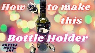 How to make this Wine Bottle Holder from Cutlery