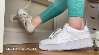 Taking off my dirty white KB socks & sweaty sneakers - SizeTenSoleMates