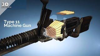 3D Animation The Very Unconventional Type 11 Machine Gun