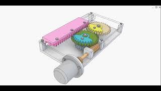 Gear rack drive for linear reciprocating motion 1