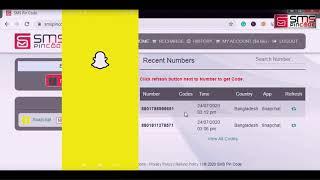 Snapchat app verification by using smspincode