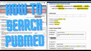 How to search PubMed in a systematic way