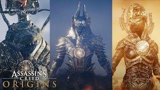 Assassins Creed Origins - ALL TRIALS OF THE GODS How To Unlock Anubis Outfit ALL GOD FIGHTS