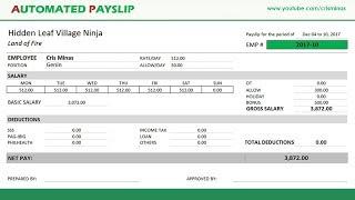 How to create AUTOMATED PAYSLIP in Excel