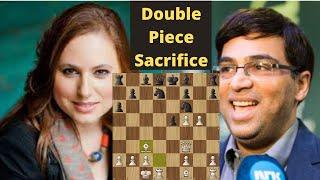 Double Piece Sacrifice against Anand  Polgar vs Anand