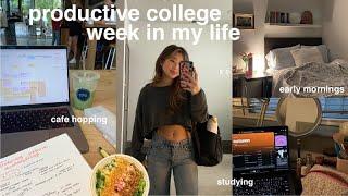 productive college week in my life  study vlog  cafe hopping early mornings slice of life