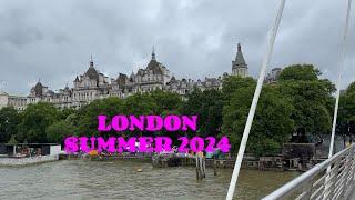 LONDON  WALKING  RAINY DAY SUMMER 2024