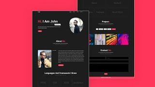 HOW  TO MAKE FULLY RESPONSIVE MODERN PORTFOLIO USING PURE HTML CSS AND JS. Really Works