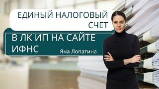 ЕДИНЫЙ НАЛОГОВЫЙ СЧЕТ В ЛК ИП НА САЙТЕ ИФНС