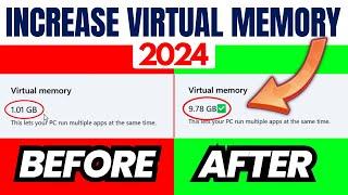 How to Increase Virtual Memory in Windows 11 10 2024Boost PC️Get Free Virtual RAM  VRAM
