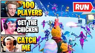 Streamers Host 100 PLAYER *CATCH* THE CHICKEN  Fortnite Daily Funny Moments Ep.562