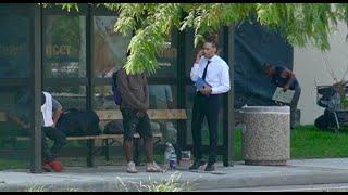 Rich Guy Drops A Bag of Money At A Bus Stop In Front Of Homeless Men...