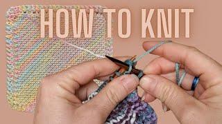 Learn to knit a dishcloth in 20 minutes for ABSOLUTE BEGINNER