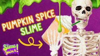 Skeleton Makes Easy DIY Pumpkin Spice Dish Soap Slime  UniLand Kids Halloween