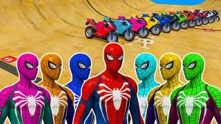 desafío de moto hombre araña en mega rampa gta 5