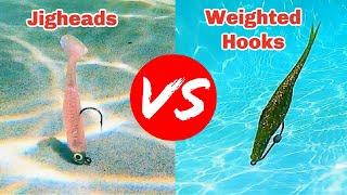 Jig Heads VS. Weighted Hooks Underwater Footage & How To Tips