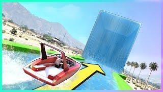 GTA 5  What happens when you DRIVE into a GIANT WATER CUBE?